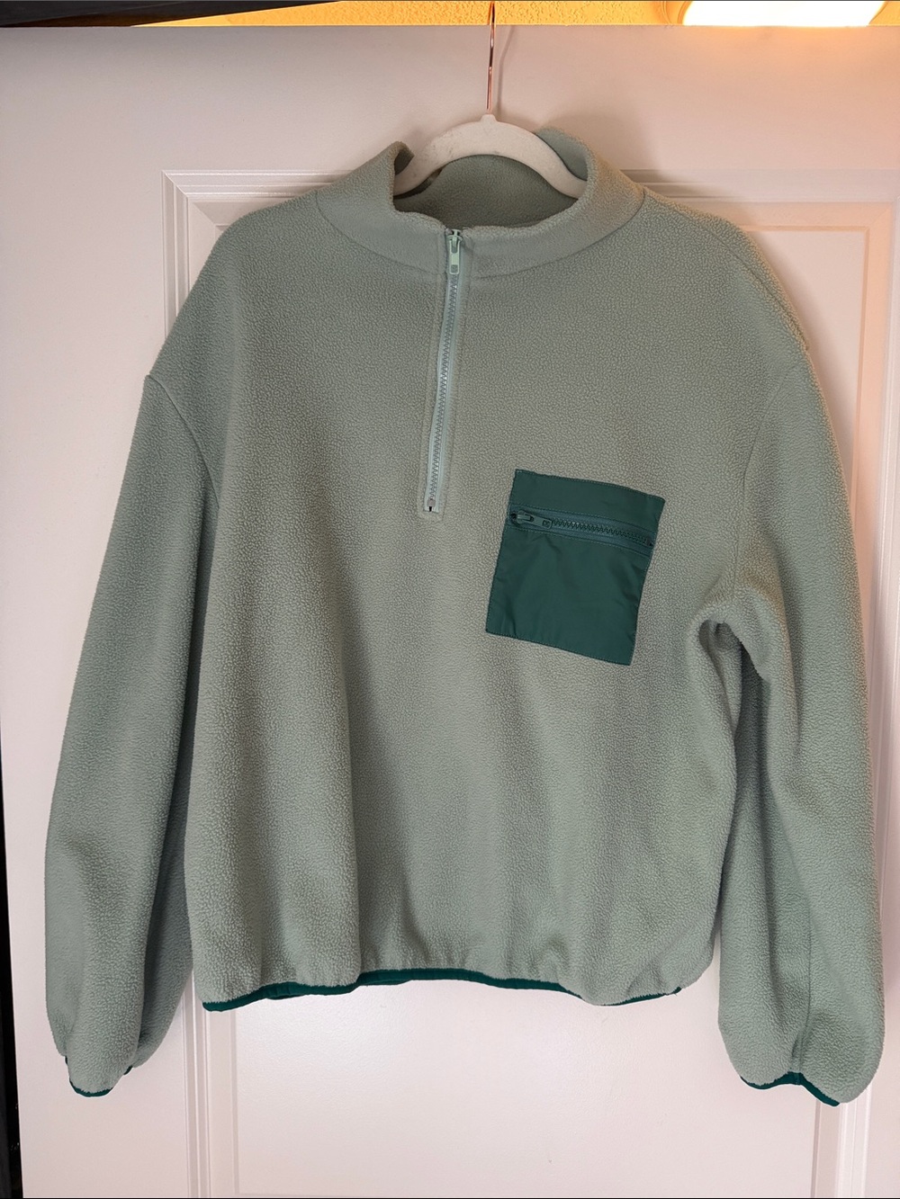 Woman’s Half-Zip Fleece Pullover - Sage Green